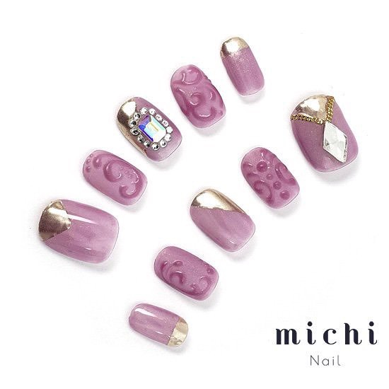 菅野結以 𝑵 𝑬 𝑾 𝑺 Michi Nail Michi Nail 菅野結以 第二弾コラボ ネイルチップをつくりました ダスティカラーなジャガード Moe Zine