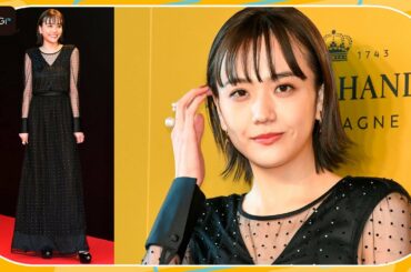 松井愛莉、透け感ドレスで美肌見せ　外はねボブで大人可愛く　「モエ・エ・シャンドン」イベントフォトコール