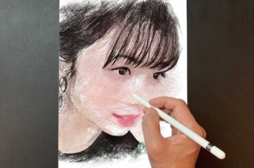 #Shorts Drawing 小芝風花 Fuka Koshiba | Speed drawing | portrait painting | ショート動画 Procreate | ArtyCoaty