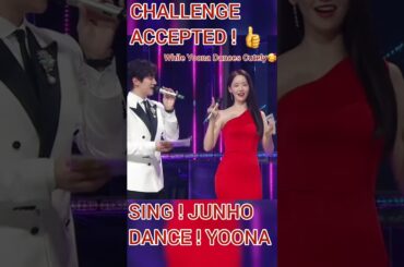 YOONA x JUNHO CHALLENGE ACCEPTED ! INSANELY CUTE ! 👍🥰 SING Junho ❤️ DANCE Yoona #trending #viral