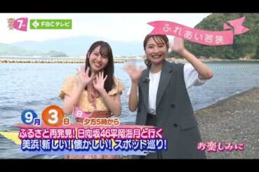 日向坂46 平岡海月 9月3日（日）夕方5時から「ふれあい若狭」ゲストは美浜町出身 日向坂46の平岡海月さんふるさと美浜町を巡ります。なんと！サプライズで平岡さんの中学時代の恩師も登場