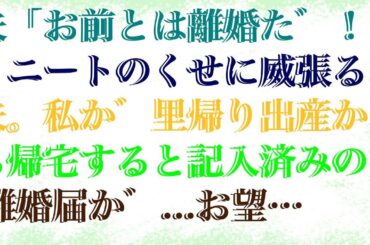 【修羅場】 夫「お前とは離婚だ！」ニートのくせに威張る夫。私が里帰り出産から帰宅すると記入済みの離婚届が...お望み通り提出してやった結果ｗ