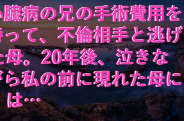 【スカッ】 心臓病の兄の手術費用を持って、不倫相手と逃げた母。20年後、泣きながら私の前に現れた母には…