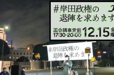 岸田政権の退陣を求める国会前緊急行動 #岸田政権の退陣を求めます WE WANT OUR FUTURE/市民連合 2023/12/15