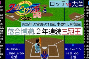 ロッテ vs大洋 1986【X68000/ワースタ86】"落合博満"2年連続三冠王(泥仕合になる)