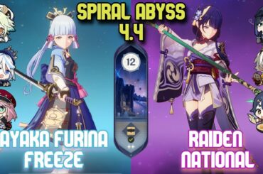 Ayaka Furina Freeze & Raiden National | F2p Spiral Abyss 4.4 Floor 12 9 Stars | Genshin Impact