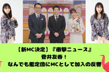 【新MC決定】『衝撃ニュース』菅井友香！なんでも鑑定団にMCとして加入の反響