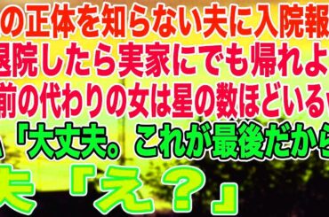 【スカッとする話】私の正体を知らない夫に入院報告「退院したら実家にでも帰れよwお前の代わりの女は星の数ほどいる」私「大丈夫。これが最後だから」夫「え？」