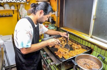 驚愕の爆量チキン！鮮やかな鉄板さばきが炸裂するワンオペ店主のお好み焼き店が最高すぎた丨Amazing Wok Skills in Japan